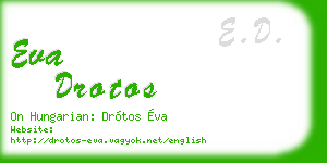 eva drotos business card
