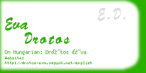 eva drotos business card